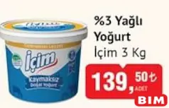 İÇİM %3 YAĞLI YOĞURT 3 KG fiyat ve kampanya bilgisi